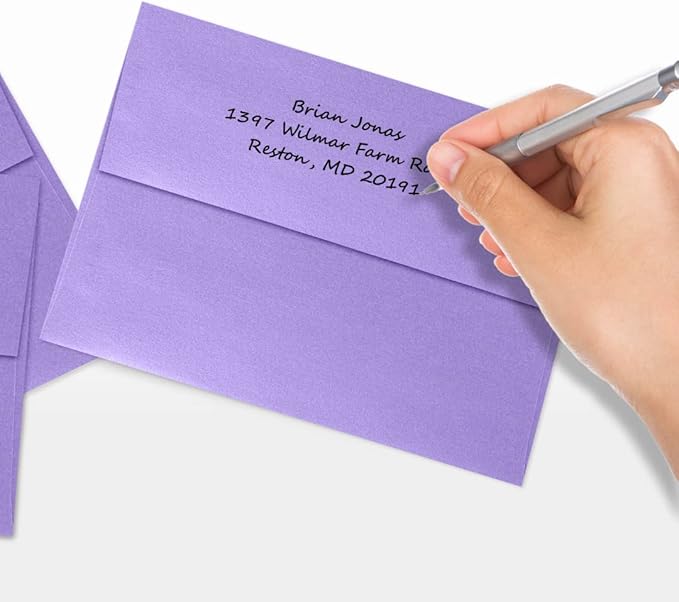 LUXPaper A7 Invitation Envelopes | Peel & Press | 5 1/4" x 7 1/4" | Amethyst Metallic | 80lb. Text | 500 Qty