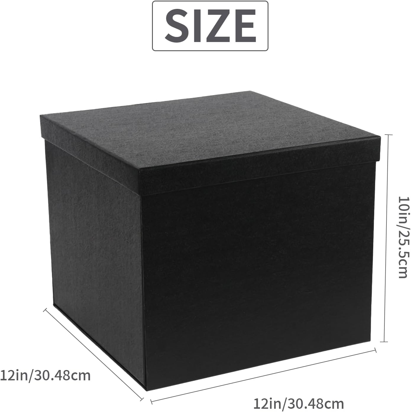 YINUOYOUJIA Large Gift Box 12x12x10 Inches,Black Boxes for presents with Ribbon,Card,Shredded Paper for Birthday,Valentine's Day,Mother's Day,Christmas,Anniversaries.