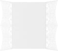 LUXPaper Laser Cut Gatefold Invitations | 5" x 7 1/4" | Pointed Lace - White | 100lb. Cover | 50 Qty