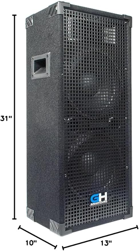 Grindhouse Speakers - GH210L-Pair - Pair of Passive Dual 10 Inch 2-Way PA/DJ Loudspeaker Cabinets - 1050 Watt each Full Range PA/DJ Band Live Sound Speaker