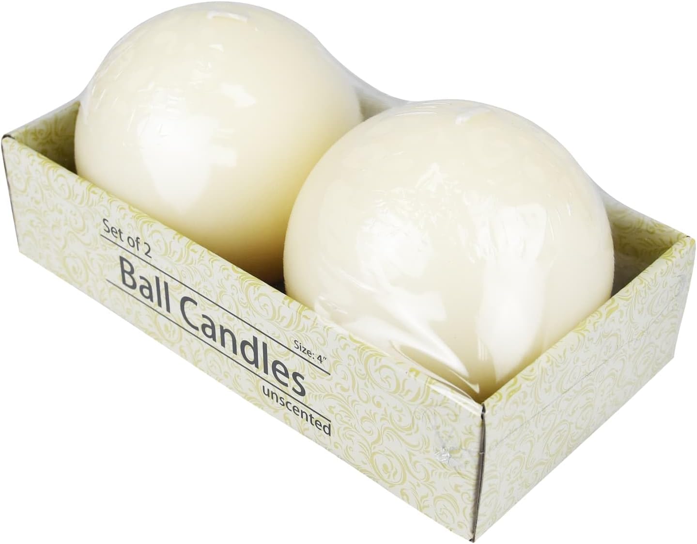 4 Inch Pale Ivory Ball Candles