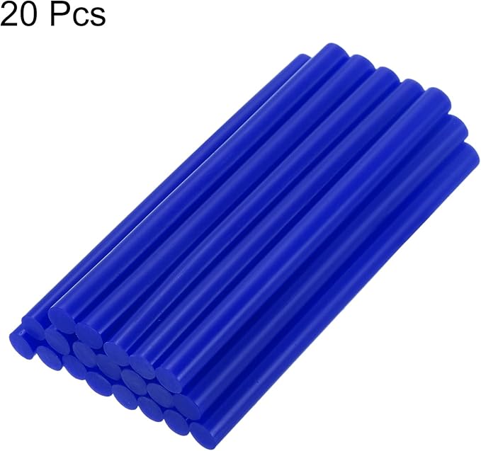 uxcell 20pcs Hot Glue Sticks for Glue Gun 11mm/0.43-inch x 4-inch Mini Hot Melt Adhesive Glue Stick Bright Blue