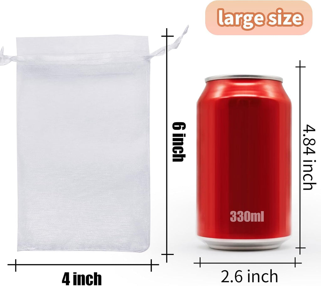 100pcs Organza Bags for Small Gift 4x6 Inch, Premium Mesh Bags Drawstring Candy Jewelry Packaging Sachet Bags, Easter Day Wedding Party Favors Small Gift Bag Durable & Scent-Free for Small Business