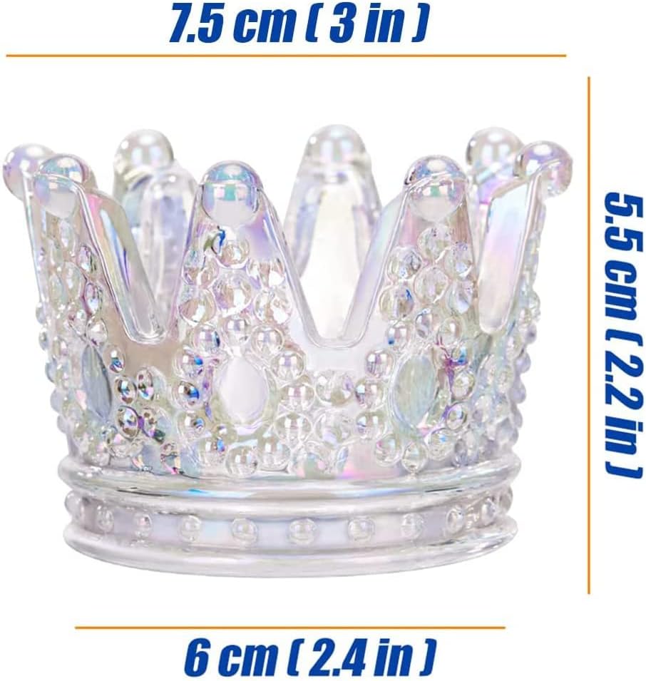 GOLDEAL 24 Pcs Colorful Crown Glass Tealight Holders Decorative,Votive Candle Holders Bulk,Candlestick for Wedding, Party,Dinner, Home Table Decor.