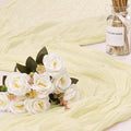 1 Pack Cheesecloth Table Runner 10Ft Christmas Gauze Boho Table Runners for Wedding Decor Bridal Shower Decorations Baby Shower Party(35" x 120")