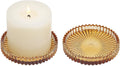 Vixdonos 3.8 Inch Glass Pillar Candle Holder Set Pack 2 Gear Round Plate Serrated Candle Stand for Table Centerpieces,Party, Wedding and Home Decor