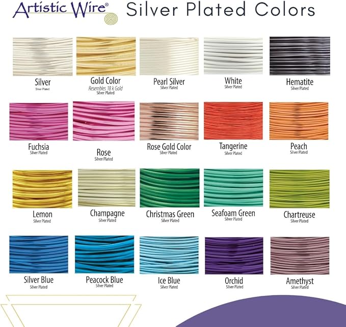 Artistic Wire, 20 Gauge Silver Plated Tarnish Resistant Colored Copper Craft Wire, Peacock Blue, 25 ft