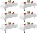 6 Pack White Table Cloth Rectangle Table 60 x 102 Inch Tablecloths for 6 Foot Rectangle Tables. Stain and Winkle Resistant Polyester Washable White TableCloths for Parties Wedding Dining