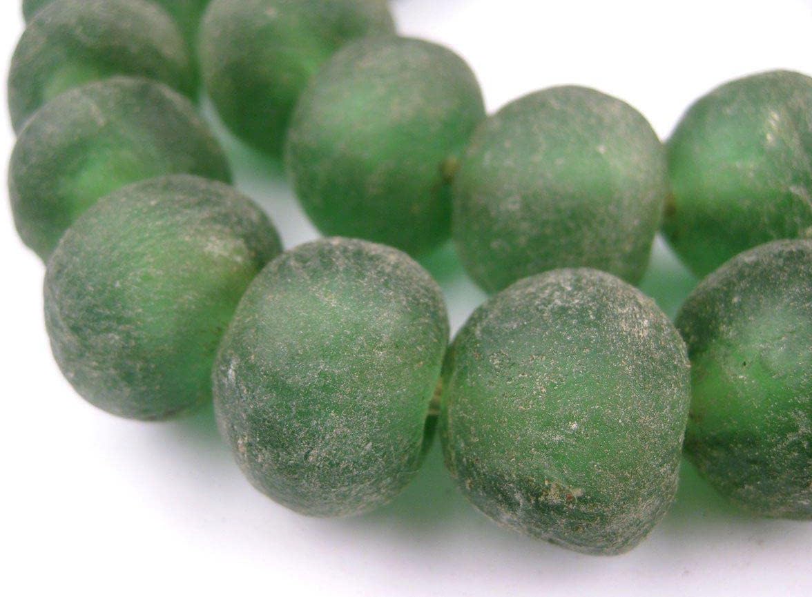 jumbo recycled glass beads, 21–25mm – african sea, main product view