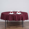 Efavormart Round Tablecloth, 90 Inch Stain & Wrinkle Resistant Washable Table Cloth, Decorative Polyester Fabric Table Cover for Banquet, Wedding, Dining- Burgundy
