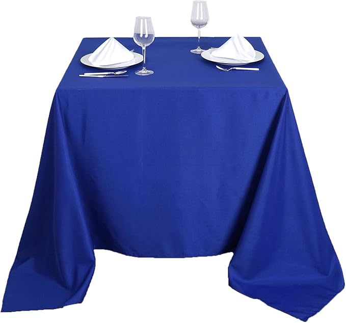 Efavormart 90" Royal Blue Wholesale Linens Polyester Square Linen Tablecloth for Kitchen Dining Catering Wedding Birthday Events