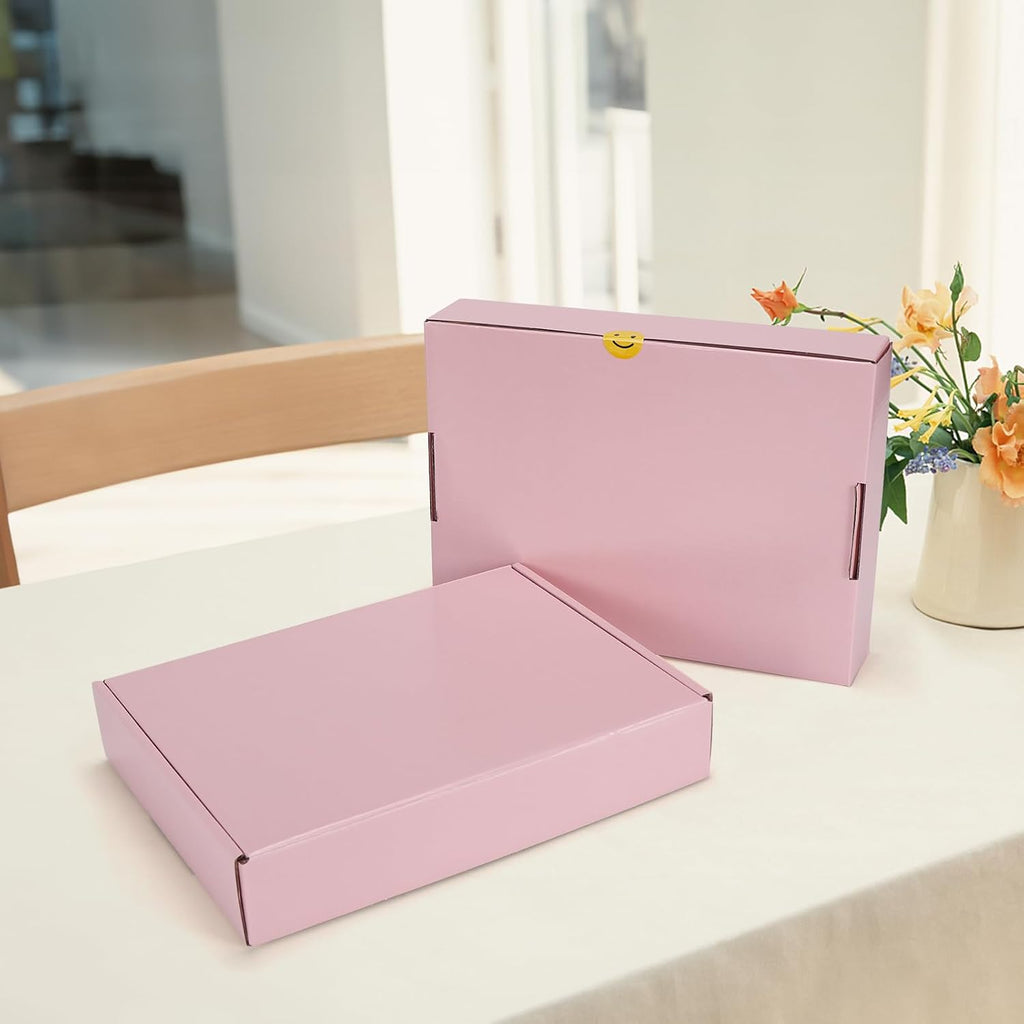 HORLIMER 11x8x2 inches Shipping Boxes Set of 25, Pink Corrugated Cardboard Gift Box for Packing, Mailing, Small Business