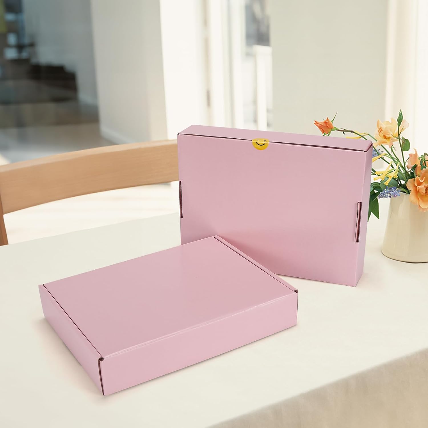 HORLIMER 11x8x2 inches Shipping Boxes Set of 25, Pink Corrugated Cardboard Gift Box for Packing, Mailing, Small Business