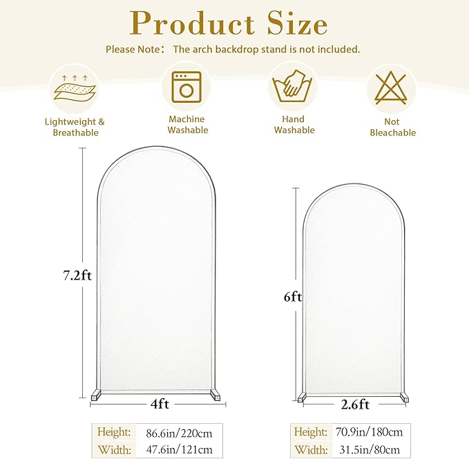 Pink Purple Arch Backdrop Cover for Wedding, 7.2FT 6FT Set of 2 Stretchy Spandex Fitted Arch Stand Cover for Baby Shower, Birthday Party Decor, Chiara Backdrop Cover with Double-Sided Design