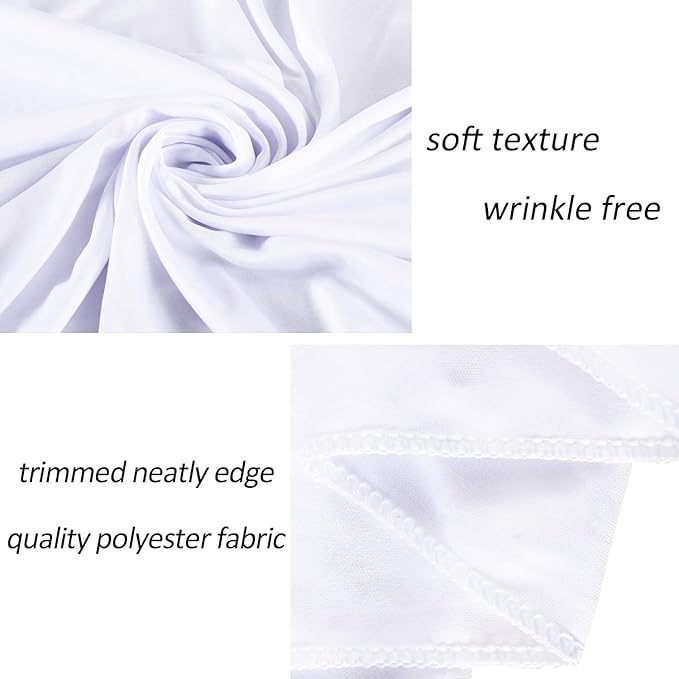 AK TRADING CO. 10 feet Wide x 12 feet Long IFR Polyester Backdrop Drapes Curtains Panels with Rod Pockets - Wedding Ceremony Party Home Window Decorations - (White)