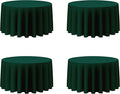 BRILLMAX 4 Pack Hunter Green Round Tablecloths 120 Inch - Circle Bulk Linen Polyester Fabric Washable Table Cloth Cover for Wedding Reception Banquet Birthday Party Buffet Restaurant