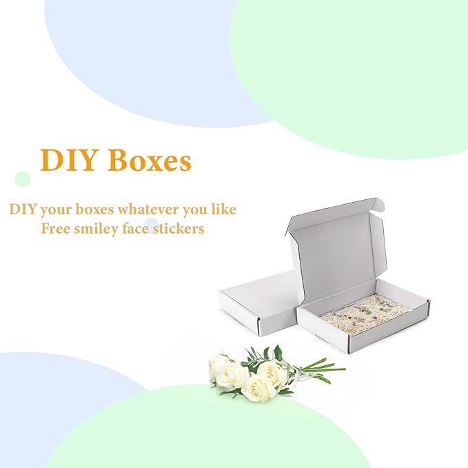 MEBRUDY 6x4x1 Inches Shipping Boxes Pack of 50, Small Corrugated Cardboard Box for Mailing Mailer Packing, White