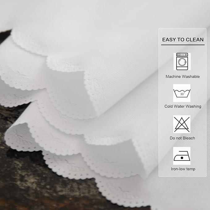 Oval White Tablecloth 60 x 84 Inch Polyester Fabric Washable Table Cloth Decorative Solid Color Wrinkle Resistant Table Cover for Dining Party Wedding Camping