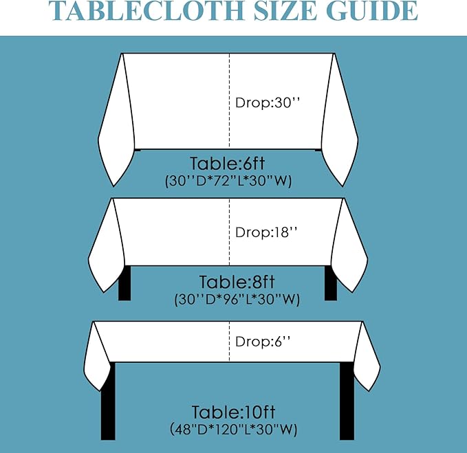 VidaFete Tablecloth 90 * 132inch Rectangle Table Cloth Polyester, Stain Wrinkle Resistant Polyester Dining Table Cover for Kitchen Dinning Party Wedding Rectangular Tabletop Buffet Decoration(White)