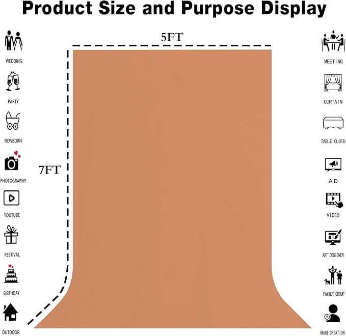 6x9FT Pink Backdrop for Photography, Meat Pink Solid Color Video Recording Background Studio Photography Props
