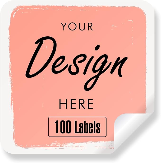Custom Stickers Personalized Labels - Customized Stickers with Any Design Image Logo Text,Custom Thank You Label Stickers,Custom Stickers for Business Logo,100 Labels (Square,4.5"x4.5")