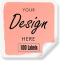 Custom Personalized Labels - Square 3"x3" Stickers With Any Design, Image, Logo, Text - Thank You Labels for Business, 100 Count