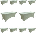 10-Pack 6ft Spandex Table Covers for Rectangle Standard Folding Tables - Wrinkle Resistant Stretch Tablecloths - Ultimate Fitted Table Protector for Parties, Banquet, Wedding