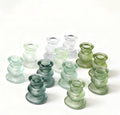Green Glass Candle Holders 12 Pcs, Ribbed Taper Candle Holders Bulk, Vintage Candlestick Holders for Sage Green Wedding Centerpieces, Christmas Table Decor, Party & Easter Home Decor