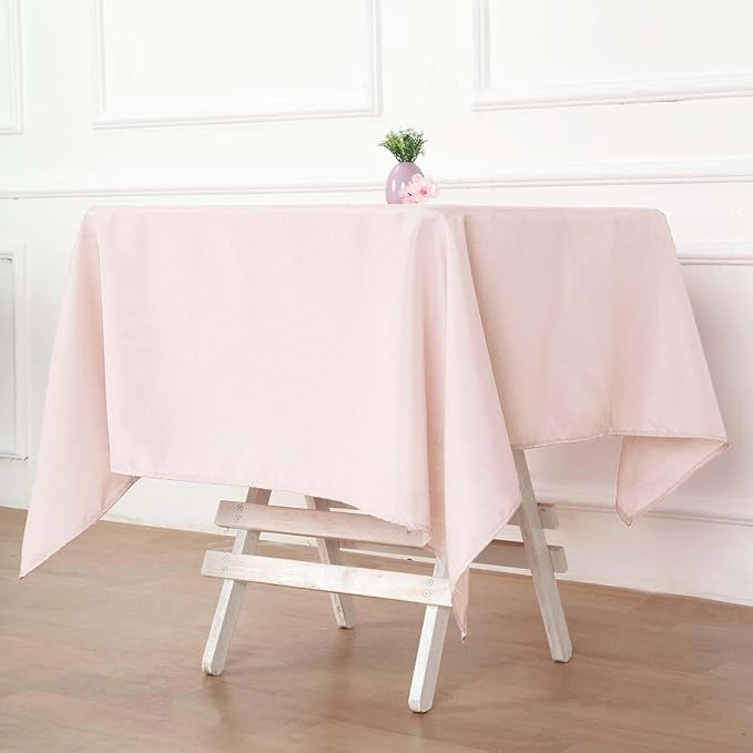 Efavormart 54x54 Blush Wholesale Linens Seamless Polyester Square Linen Tablecloth for Wedding Banquet Party Restaurant