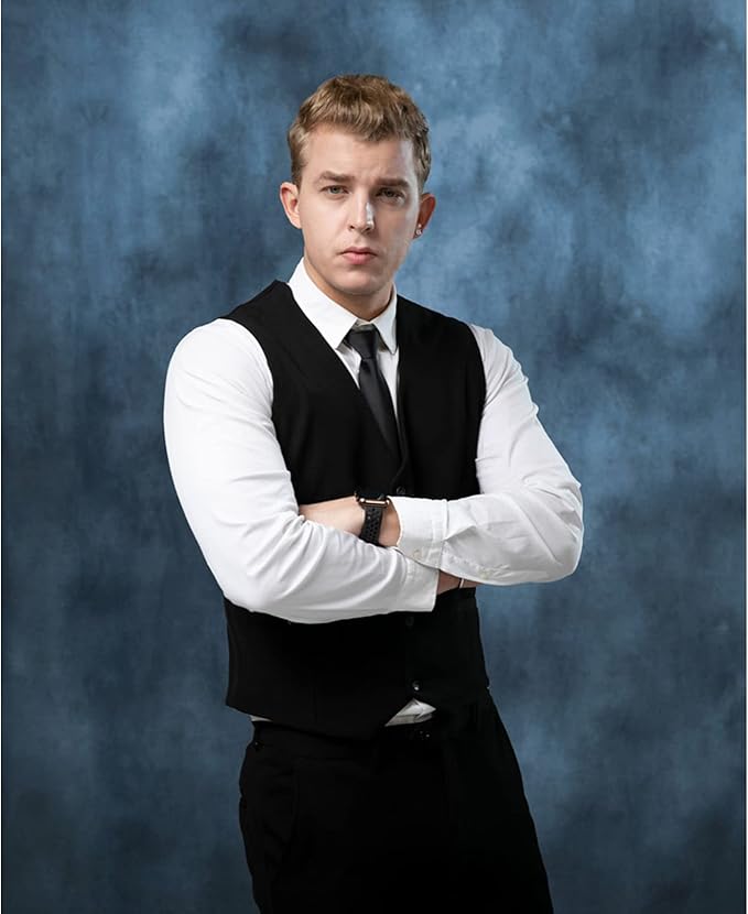 Kate Backdrop 1.5x2.2m/5x7ft Studio Classic Textured Dark Blue Figure Photography Shooting Backdrop Props Character Photography Background for Portraits