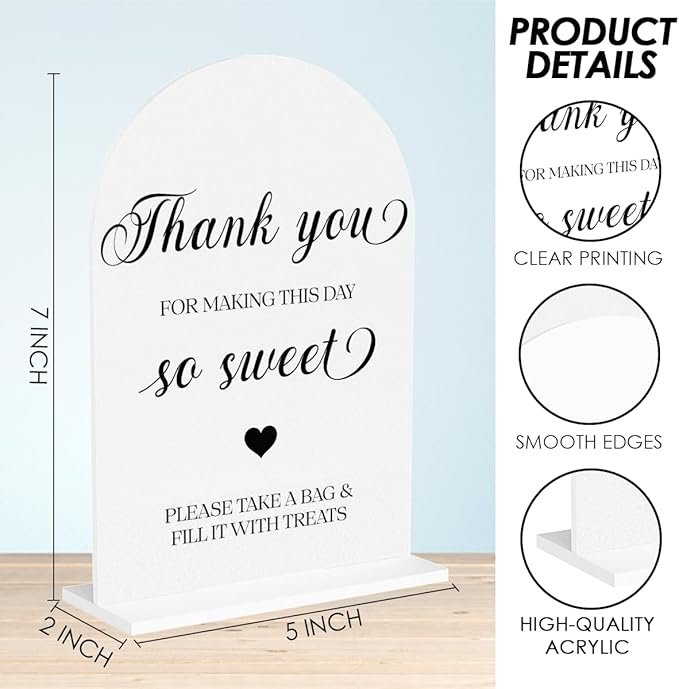 Candy Bar Sign, Dessert Table Sign, Wedding Engagement Bridal Shower Decor fo Ceremony Reception Party, Weddings Table White Acrylic Sign