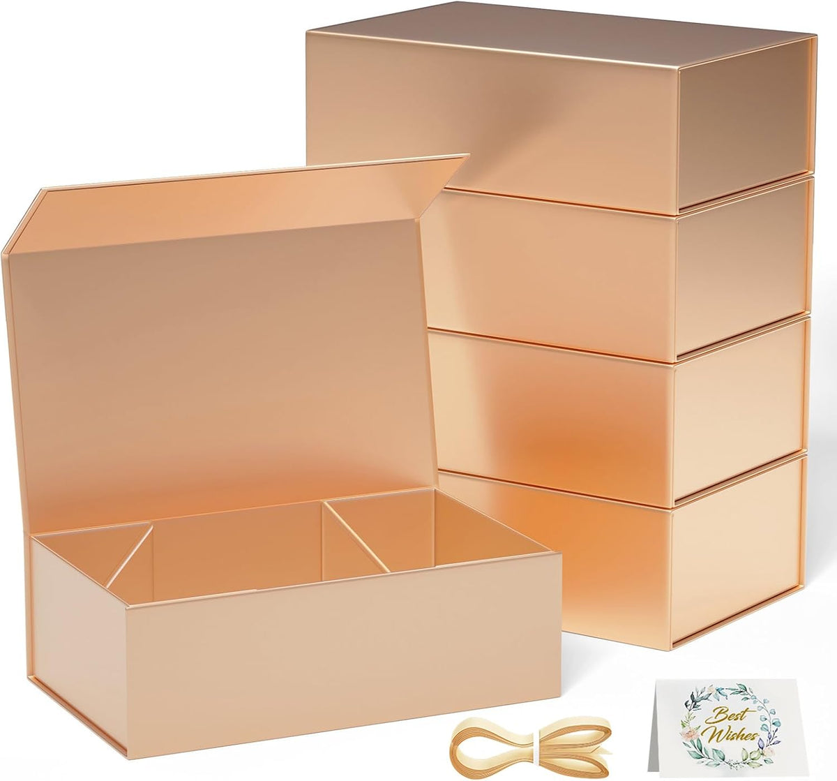 ryddoy 5pack rose gold gift box,9.5x6x3'' gift boxes, main product view