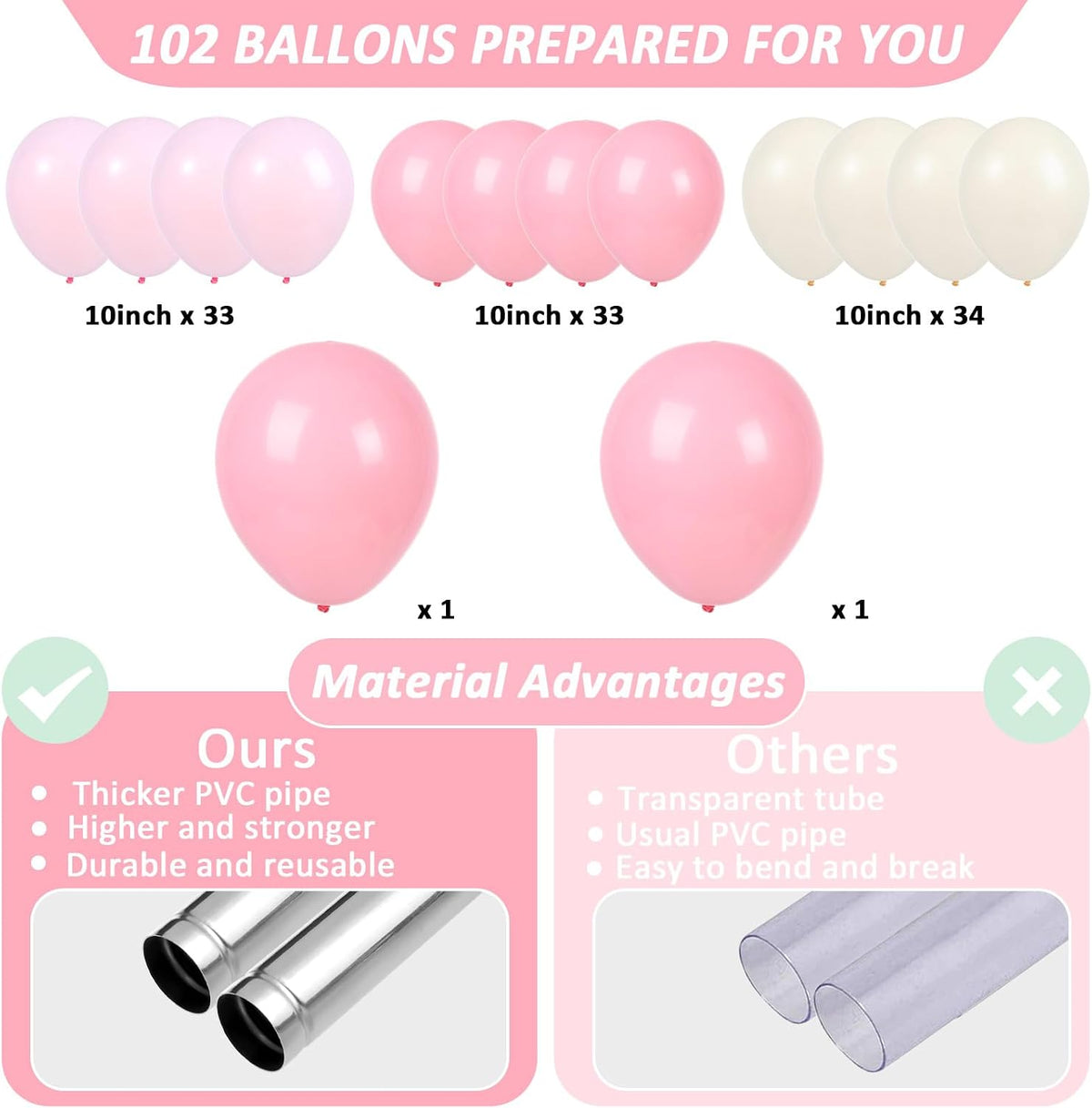 2 sets adjustable balloon column stand kit with, side view