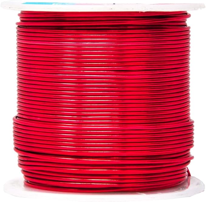 Mandala Crafts 18 Gauge Anodized Aluminum Craft Wire for Jewelry Making - 450 FT Colored Flexible Silver Copper Black Pink Ice Blue Red Wire - Bendable for Bonsai Armature Crafting Sculpting