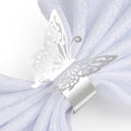 150PCS Butterfly Napkin Rings for Luxury Banquet Style, Reusable Paper Napkin Holders for Wedding Banquet Dinner Table Decor, and Catering Party Services (Silver)