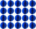 20pcs Honeycomb Flower Balls Party Honeycomb Balls Decoration Paper Flower Balls Tissue Paper Flower Ball Pom Poms Ball for Birthday Wedding Home Decor (6inch, Royal Blue)