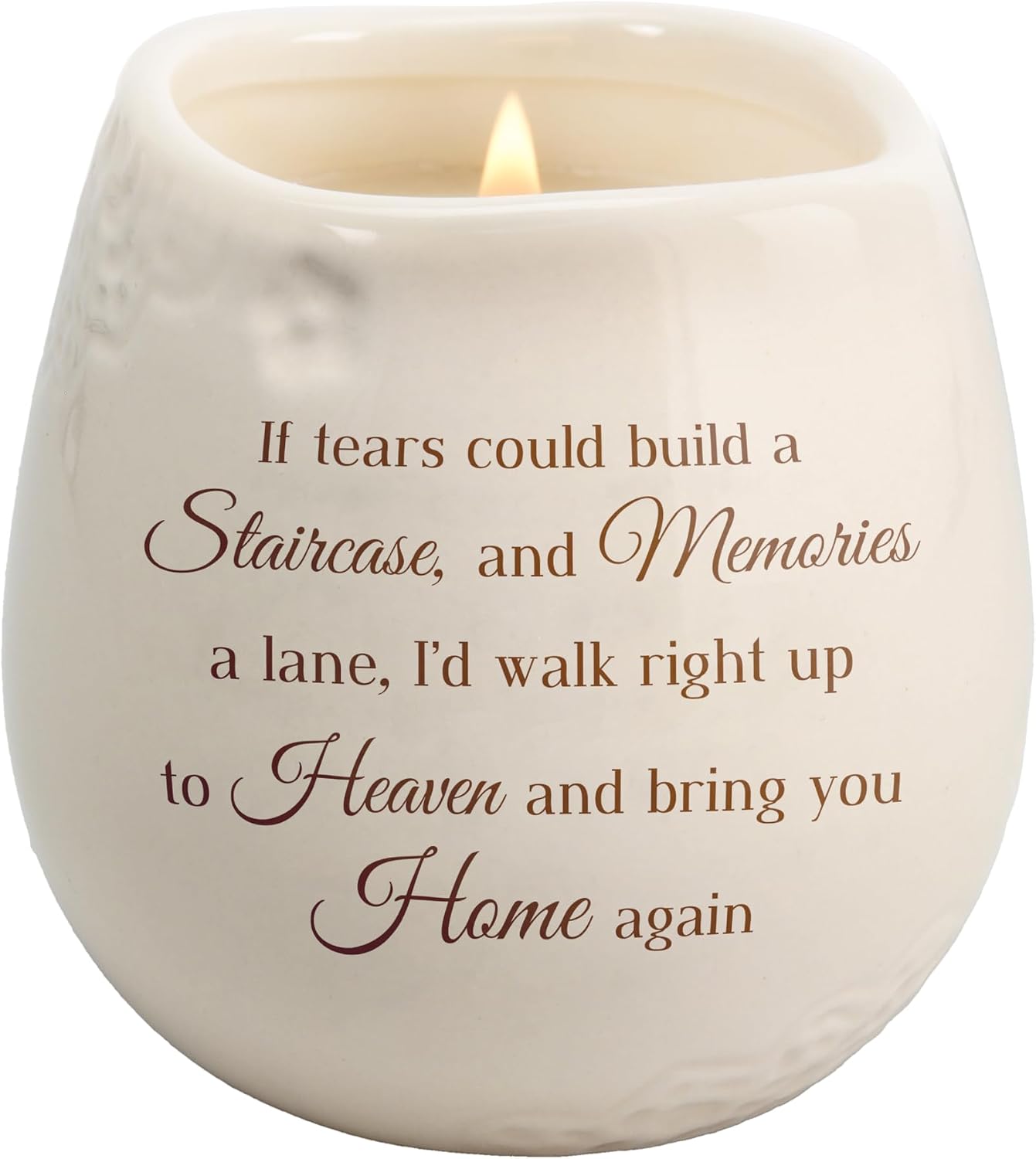Pavilion Gift Company - Staircase to Heaven 8 oz Bereavement Candle, Memorial Gifts for Loss of Mother Father Friend Loved One, Remembrance, Condolences, Sympathy, 1 Count, Cream