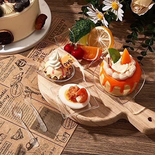 mini appetizer plates disposable, classic style, clear showing dimensions