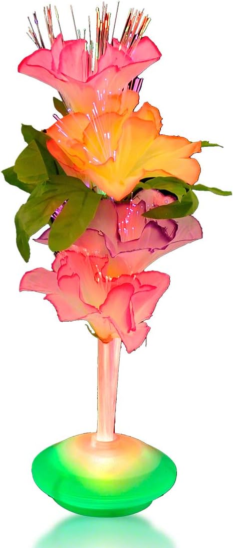 Fiber Optic LED Flower Centerpieces (Set of 12) Light Up Centerpieces for Tables