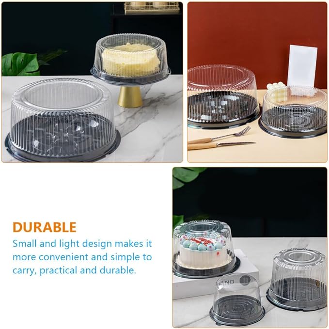 10-Pack Round Cake Stand & Dome - Clear Plastic Cupcake Stand, Cake Carrier & Box