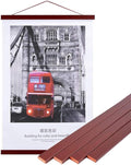 Magnetic Poster Hanger, 17x24 17x11 17x22 Poster Frame Wood Wooden Magnet Print Posters Dowel Scroll Hanger Hangers Hanging Kit for Walls Map Canvas Artwork (Mahogany, 17")