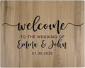 Andaz Press Personalized Large Wooden Welcome Sign for Wedding Rustic Welcome Sign 16" x 20" Custom Names & Date Fall Script Wedding Signage English Oak MDF Wood Finish Reception Indoor Outdoor Signs