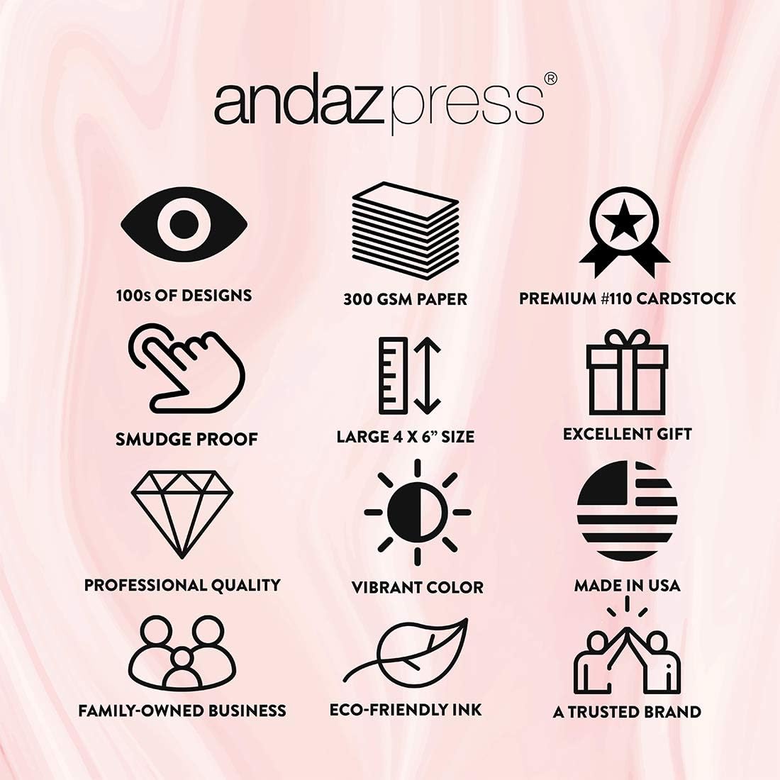 Andaz Press Classic Spring Florals Wedding Thank You Place Setting Cards for Table Reception, Dinner Plates, Wedding Favor Decoration Seating Settings for Guests, Family, Friends, 56-Pack, 4 x 6-Inch