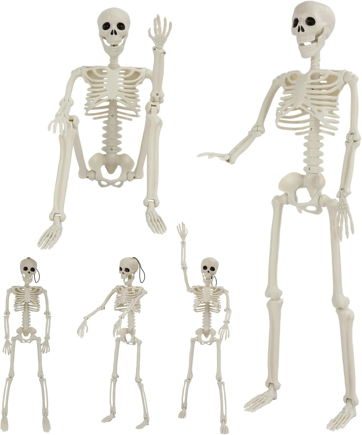 Halloween Skeleton Decorations, 2 Pack 36" Life Size Skeleton with 3 Pac...