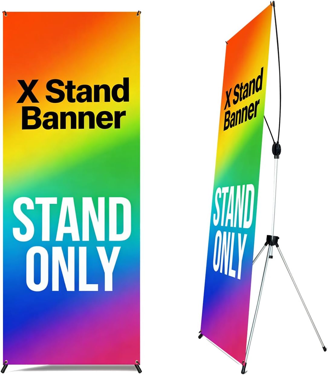 4U Media&Displays X Frame Banner Stand 2 Pack Adjustable 24"x72&quot...