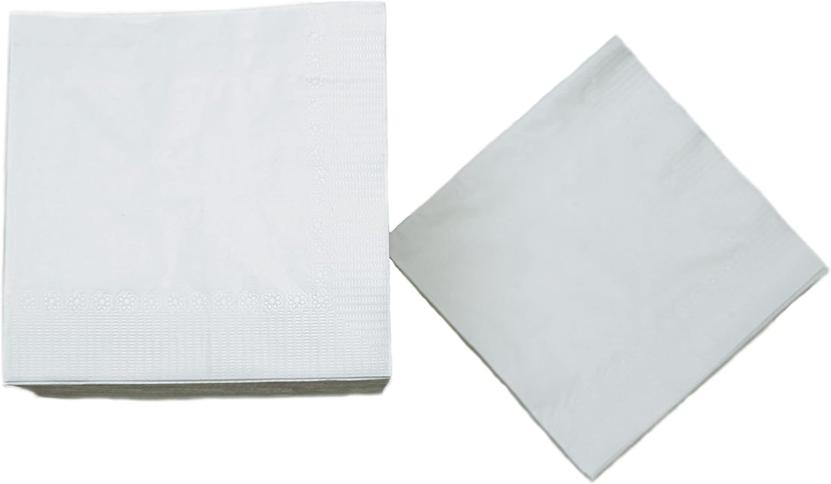 1100 Pack Cocktail Napkins Paper - Quality 3-Ply White Beverage Napkins - Res...