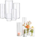 5pcs Glass Vase Cylinder Vases for Centerpieces Small Flower Glass Clear Vases Home Decor Centerpiece Table Flower Vase Decorations for Wedding Decoration＆Holiday Mixed Sizes Tall