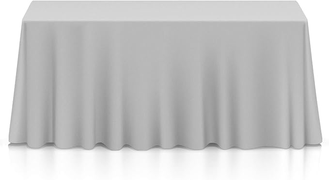 Lann's Linens - 10 Premium 90" x 156" Tablecloths for Wedding/Banquet/Restaurant - Rectangular Polyester Fabric Table Cloths - Silver
