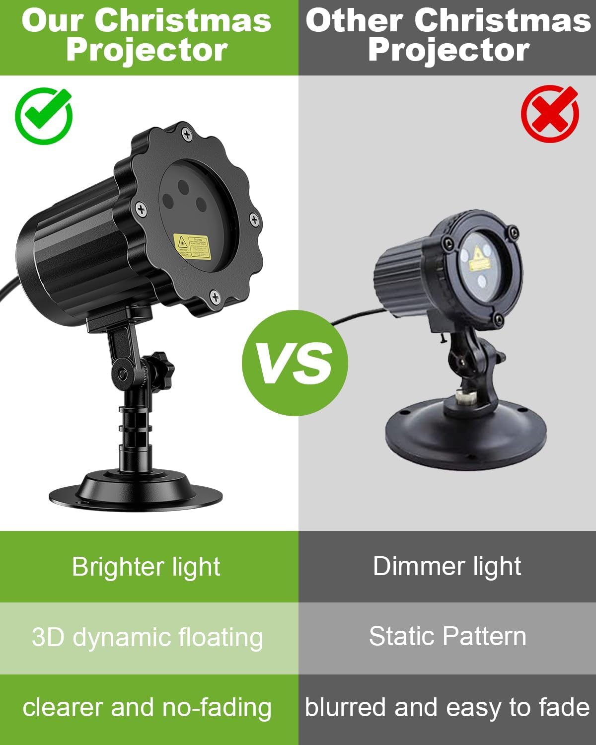 Laser Christmas Projector Lights Outdoor, Waterproof Christmas Decorations Mo...