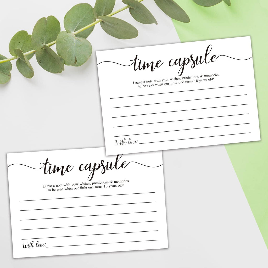 50 Time Capsule Cards for 1st Birthday or Baby Shower Game Activity,Advice and Wishes Cards,and Anniversary Card for Baby Shower Party Supplies.